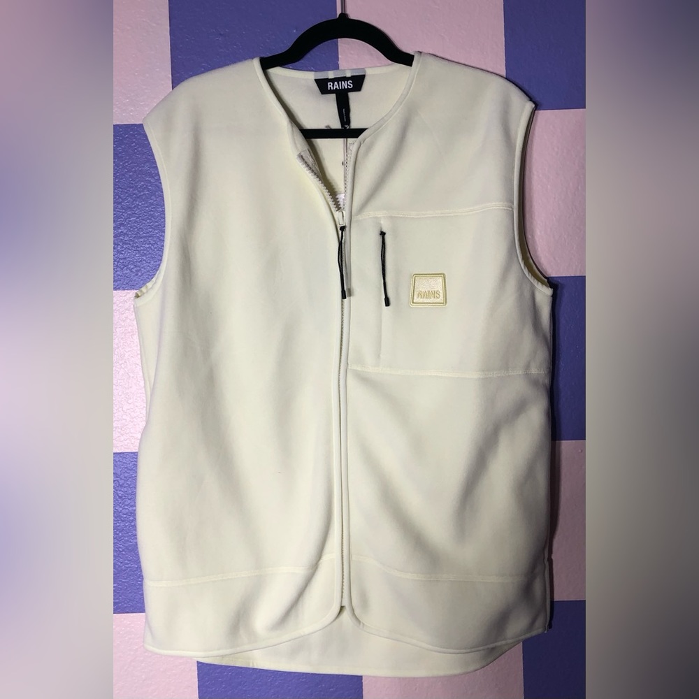 NEW Rains Fleece Vest in Light Yellow Straw